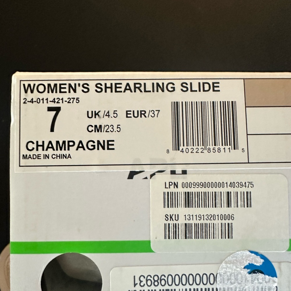 APL Women's Shearling Slide in Champagne - Picture 2 of 2
